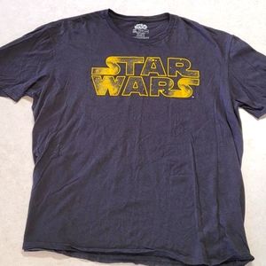 Men's Star Wars Golden Galaxy In Deep Space Logo Tee